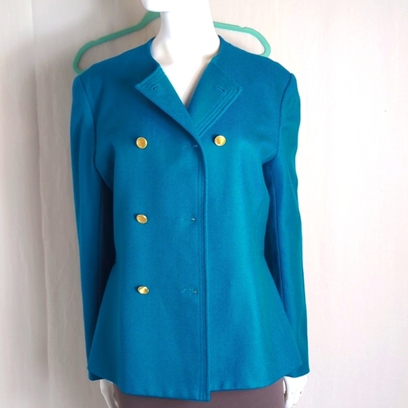 Carlisle Jacket Blazer Dark Turquoise Size 8 - Picture 6 of 6